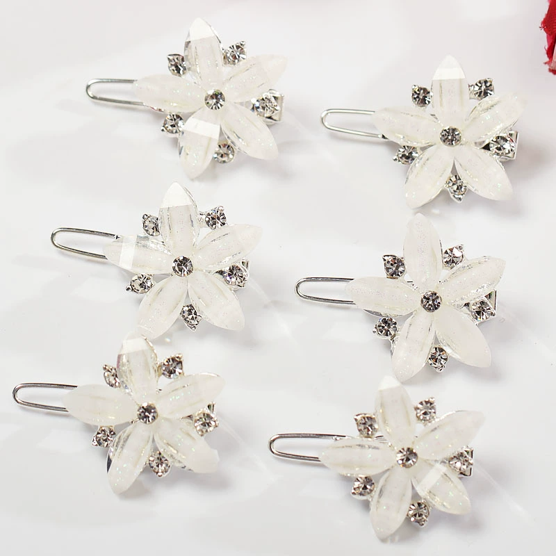 Hàn Quốc bên clip nhỏ năm lá mận hoa khoan mũi ếch clip rhinestone bangs clip tóc trang sức nữ mũ cô gái tóc clip - Phụ kiện tóc