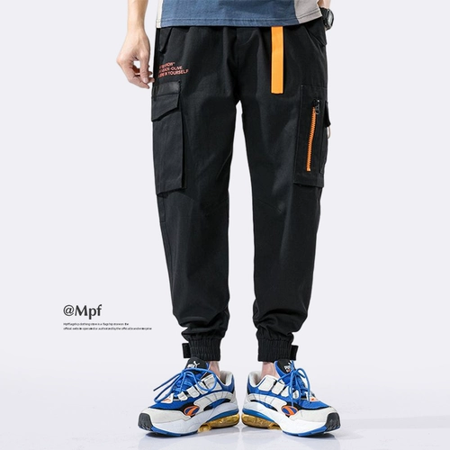 Мужские демисезонные штаны, трендовые спортивные повседневные брюки для отдыха, оверсайз, свободный крой, коллекция 2022, в корейском стиле