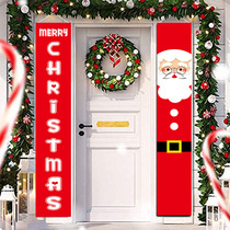 Christmas door decoration couplet supplies hanging creative old man elk hanging flag shopping mall store scene layout