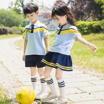 Elementary school uniform suit childrens summer class uniform retro Chinese style kindergarten garden uniform June 1 graduation photo clothing