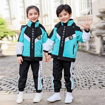 School uniforms primary school students autumn and winter sports college wind class uniforms childrens thickened jackets kindergarten garden uniforms three-piece suit