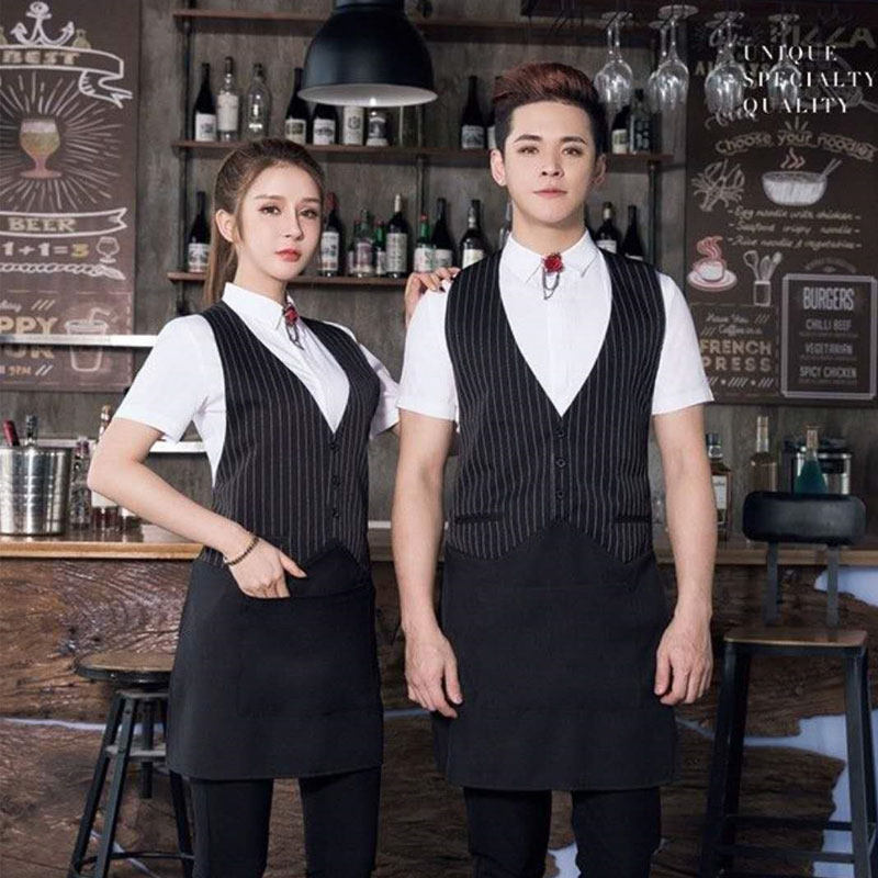 Fall/winter new bar KTV professional suit fashion shirt waistcoat can be set logo hair salon assistant work clothes men and women