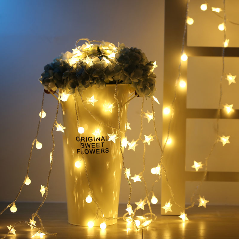 Led Small Lantern String Lights Room Bedroom Dormitory Festival Ins Decoration Flashing Light Star Light Usb Small Bulb