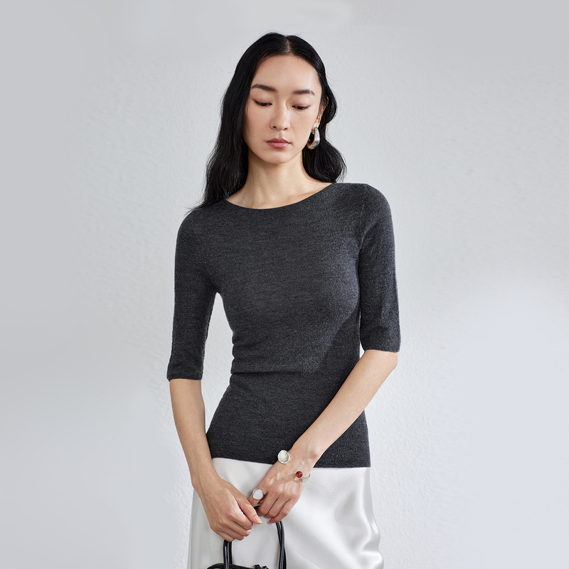 Angel Basic 18-Gauge Seamless Integrated Silk Wool Knit Top Slimming Blouse for Women Summer 2026 New Style t