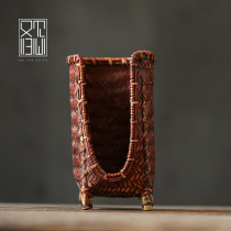 See also return to the heart Tea cup Cup tube Handmade bamboo woven teacup basket cage Teacup storage Portable tea ceremony accessories Antique