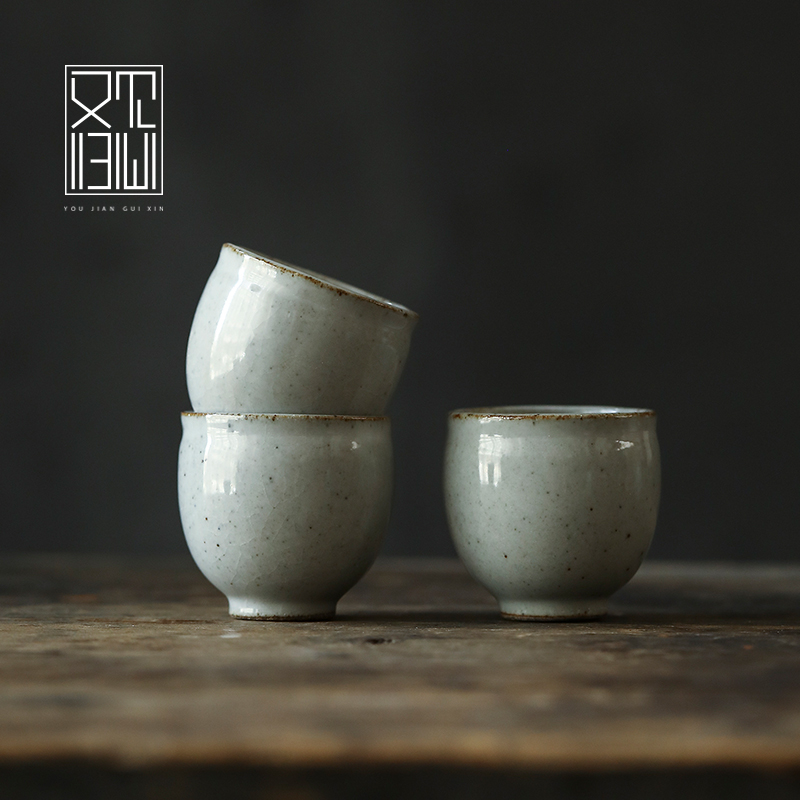See also the homing official kiln master's cup ceramic kung fu tea small cup small number handmade coarse pottery tasting cup retro