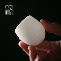See also return to the heart Dehua white porcelain Kung Fu small teacup Single handmade ceramic water cup Thin tire household handmade single cup