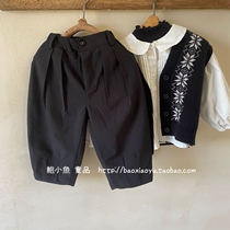 Abalone Fish 2022 Spring Models New Male Girl Casual 100 Lap Draped Western Dress Pants Turnip Pants Black Pants