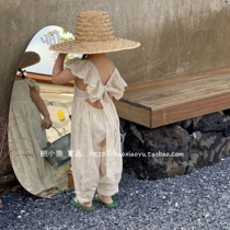 Bao Xiaoyu 2022 summer new Korean girls inssen series cotton lace hollow lace lace jumpsuit