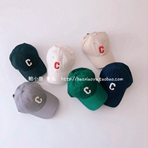 2022 Chun-style Korean childrens hat men and women children casual embroidered letters C cotton canvas baseball cap duck tongue hat