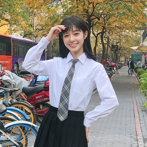 Студенческая юбка в складку, демисезонная японская летняя рубашка, большой размер, короткий рукав