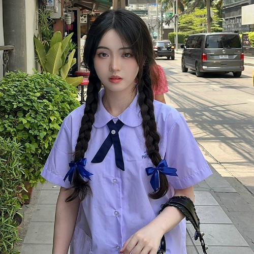 Студенческая юбка в складку, рубашка, форма, комплект, Таиланд, полный комплект