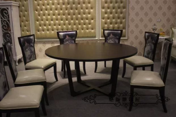 Mẫu bàn ghế phòng ăn cao cấp Bàn ghế ăn Trung Quốc mới Câu lạc bộ phòng khách Biệt thự nội thất gỗ nguyên khối Bán trực tiếp - FnB Furniture chân bàn sắt sơn tĩnh điện