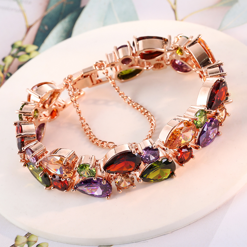 Korean Style New Colorful Crystal Watch Strap Bracelet Korean Style Shiny Bracelet Jewelry Sparkling Wristband