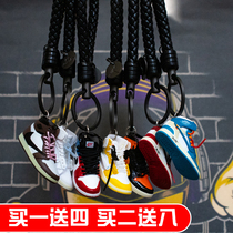 Creative aj key chain basketball shoes stereo model bag pendant handmade car key chain birthday gift for men and women