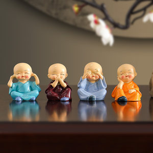 Zen-Inspired Four Little Monk Tea Table Ornaments, Tea Pet Accessories, Decorations for Tea Tables, Coffee Tables, Office Desks, Small Furnishings