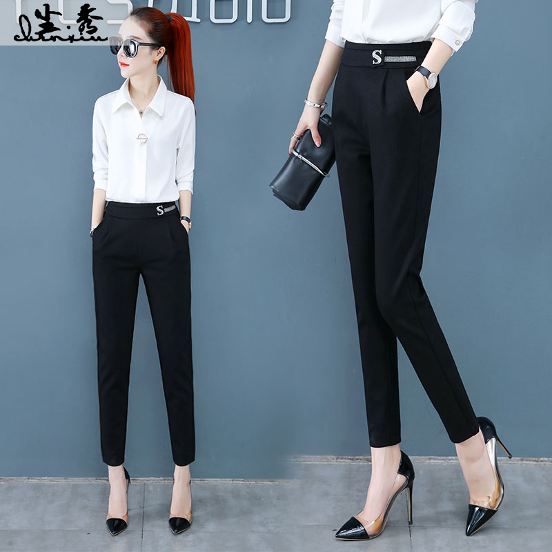 Lob pants women's summer 2022 new women's pants high waist slim cigarette pants suit professional harem pants casual pants