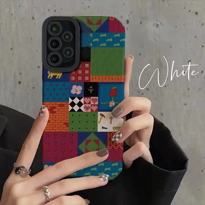 Trendy and Fashionable Phone Cases Suitable for Samsung S26Ultra/S25/S24/S20Fe, A54/A53/A52/A51, Personalized A15/A34, Geometric A12/A13/A22/A23 Splicing