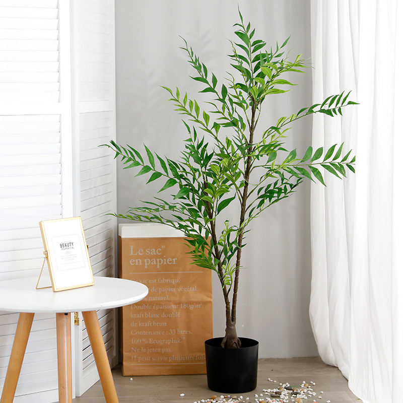 Simulation plant green planting potted plant false tree Nordic indoor decoration living-room on floor hair chaeterias large hospitality tree Non-living seedlings