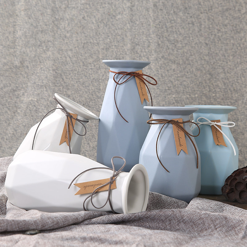 Ceramic Small Vase Dry Flower Inserts creative little frescoed modern minimalist living-room table home decorations hem