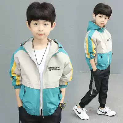 Boy's coat spring and autumn 2021 new foreign school boy handsome children's assault clothes Tide brand autumn clothes
