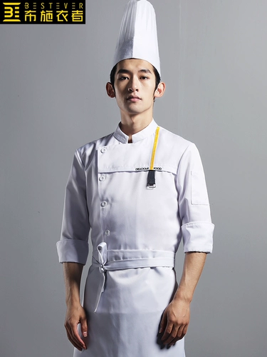 Шеф -повар Работа для работы мужская осенняя и зимняя столовая ресторан Back Chef's Long Workers Hotel Canteen Сотрудники с большим размером