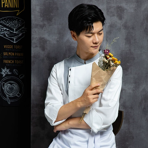 Одежда донор питания ресторан шеф -повара рабочая одежда мужчина осень и зимняя гостиница обратно кухонная одежда модная одежда