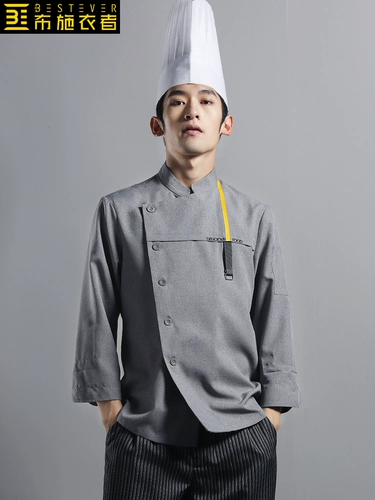 Шеф -повар Работа для работы мужская осенняя и зимняя столовая ресторан Back Chef's Long Workers Hotel Canteen Сотрудники с большим размером