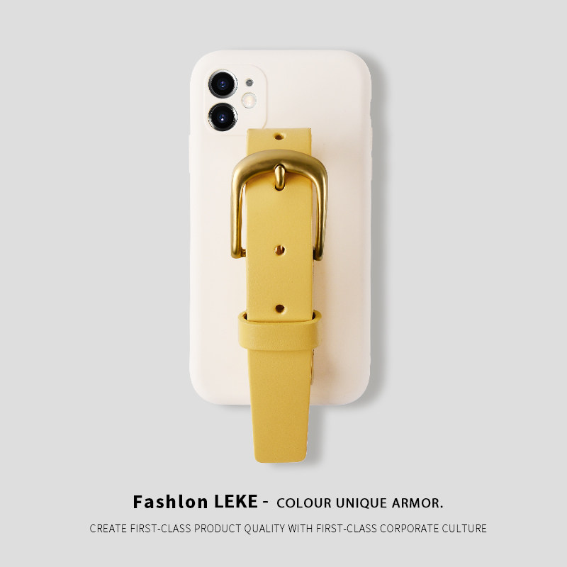 Original iPhones eXSMAX mobile phone protection shell Li Shengtong Antique White Apply Apple 12promax Liquid Silicone Cell Phone Cover Yellow Real Cow Leather Cuff 8plus mobile phone