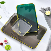 Nordic luxury tray household tea cup cup tea tray living room tea table Cup tray rectangular fruit plate