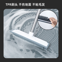Toilet bathroom floor brush long handle floor brush wiper dual-purpose brush floor artifact toilet tile scraper soft brush