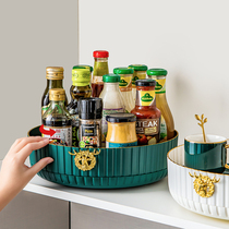 Clean Power Kitchen kitchen rotatable seasoning Shelf Condiment Countertop Multifunction Soy Sauce Vinegar Corner containing shelf