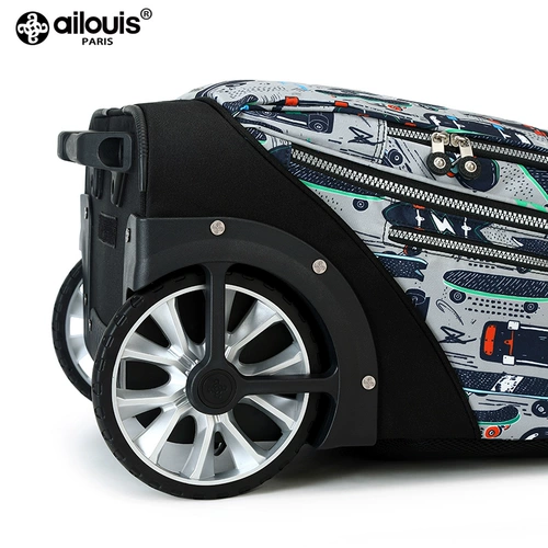 AI Louis Junior High School School School Supply School Bod Schoolbag может подняться по лестнице на большие колеса 30 литров мужской девочки Light Luggage Boxes