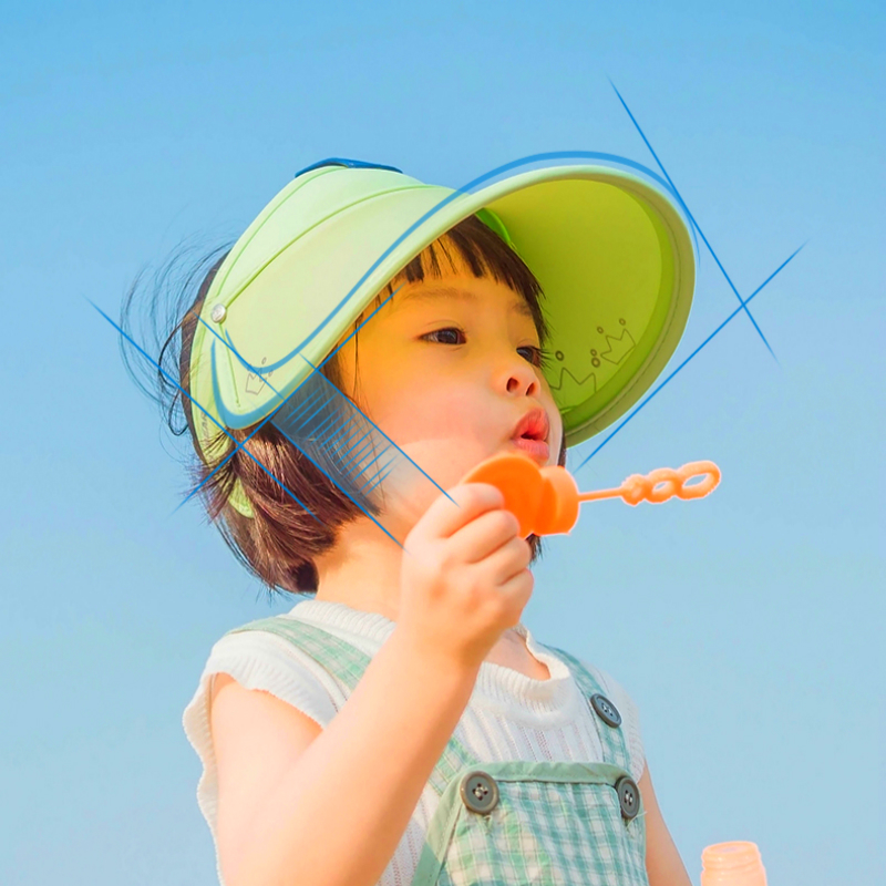 Cup with a bear sunscreen hat child male and female juvenile anti-UV summer money with large hat peak empyface fisherman sunhat