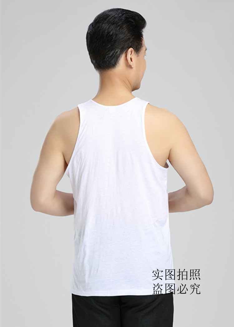 Áo vest nam bằng vải cotton trung niên treo áo vest trung niên mùa hè ông già áo len thấm mồ hôi bố áo thể dục chấm com