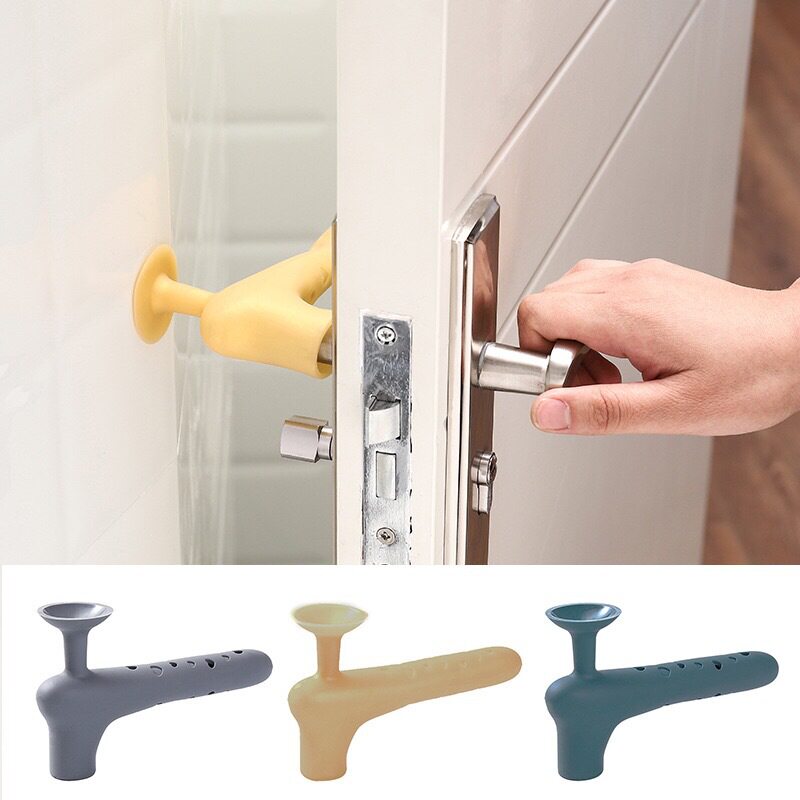 Thickened door handle protective sleeve Bedroom anti-knock dressing room Anti-static silicone anti-crash cushion sucker-type protective sleeve