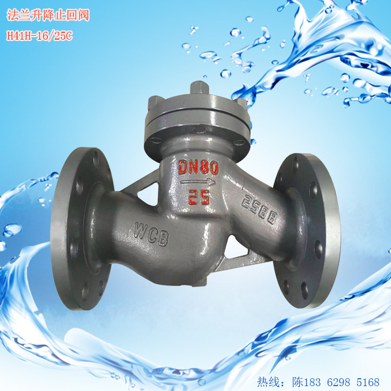 H41H-16C cast steel lift flange check valve steam high temperature check valve DN50 80 100 200
