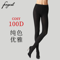 FOGAL pure color elegant 100D soft warm wool bottoming pantyhose Medium thick Cosy 5062