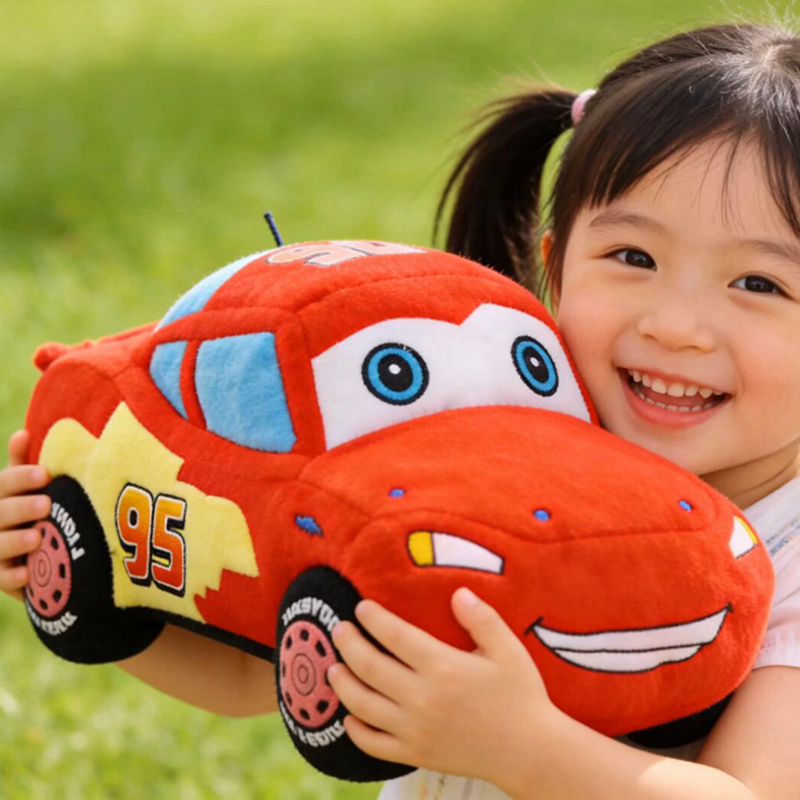 New Lightning Mcqueen Car Pillow Doll Music Version Cartoon Plush Toy Super Soft Doll Children's Gift