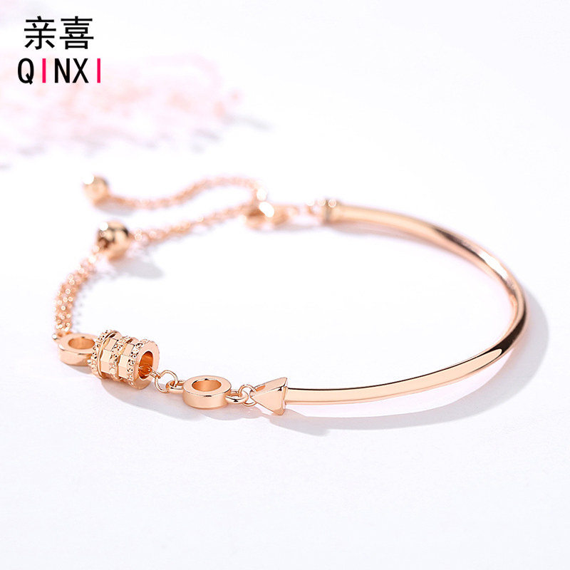 Three Sheng III bracelets with small brute waist and handmade women's pure silver Little crowddesign Rose Golden Seven New Year's Eve gift to girlfriend