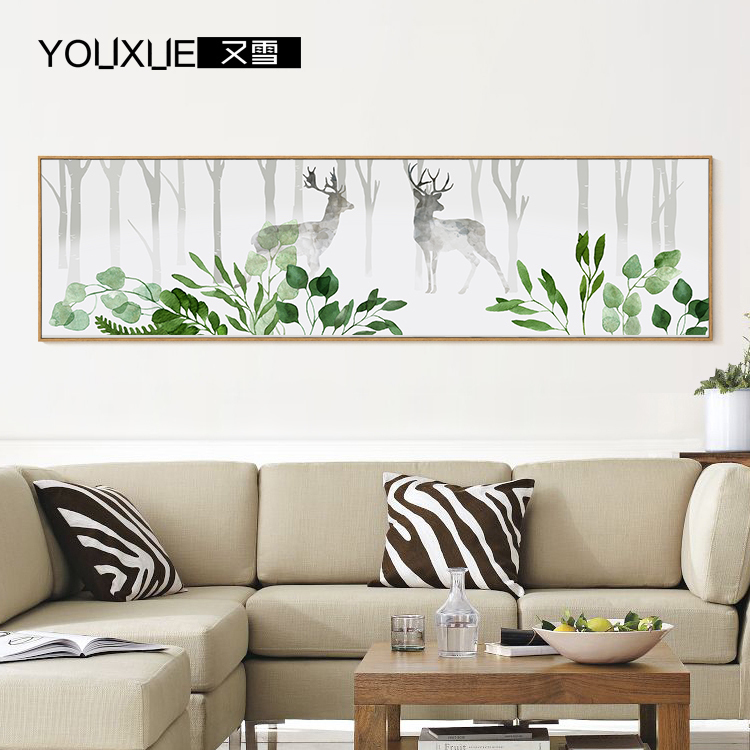 Snow living room decorative painting simple modern fresh bedside hanging painting sofa background wall bedroom porch mural