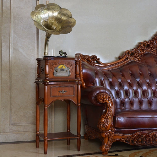 Ретро вокальная машина антикварная стиль электрическая поющая машина Классическая виниловая рекордера Гостиная Да -ла -Синь звуковой подарок звука подарок