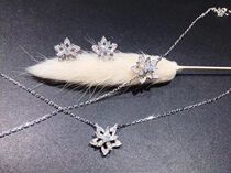 White 18K gold colorful diamond pendant female hipster Lotus set necklace