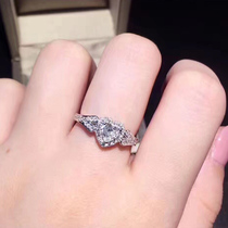 18K gold diamond ring female heart shape 30 points 50 points to order wedding diamond ring
