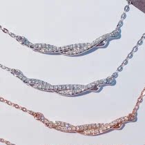 18K Platinum hipster Twisted Rope Diamond Necklace Female Group Pendant Customized