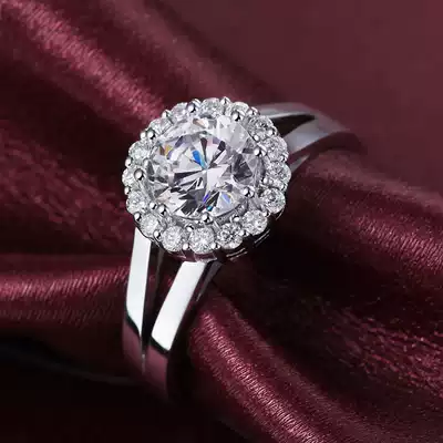 18K gold diamond ring Wedding diamond ring Female carat proposal engagement ring Luxury display diamond group setting customization