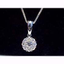 White 18K Gold Diamond Necklace Pendant Luxury Group Inlaid Drilling Pendant Female Natural Real Diamond Matching Silver Necklace