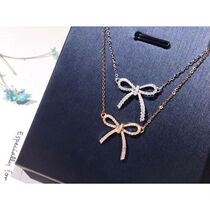 18K Platinum hipster Bow Diamond Necklace Pendant Customized