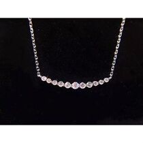 White 18K Gold Diamond Necklace Pendant Smile Lock Bone Chain Woman Natural Real Drill Bush Chain