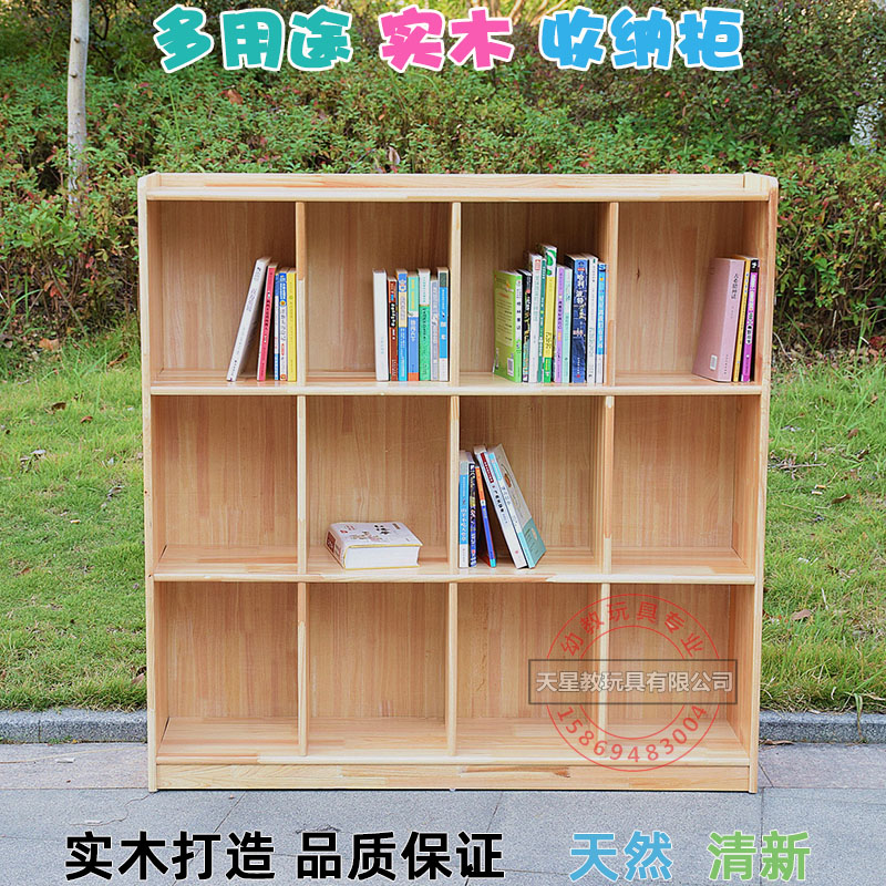 Children's School Bag Cabinet School Teaching Aids Cabinet Kindergarten Solid Wood 12 G School Bag Cabinet Hood Shoes Toys To Store Whole Cupboard